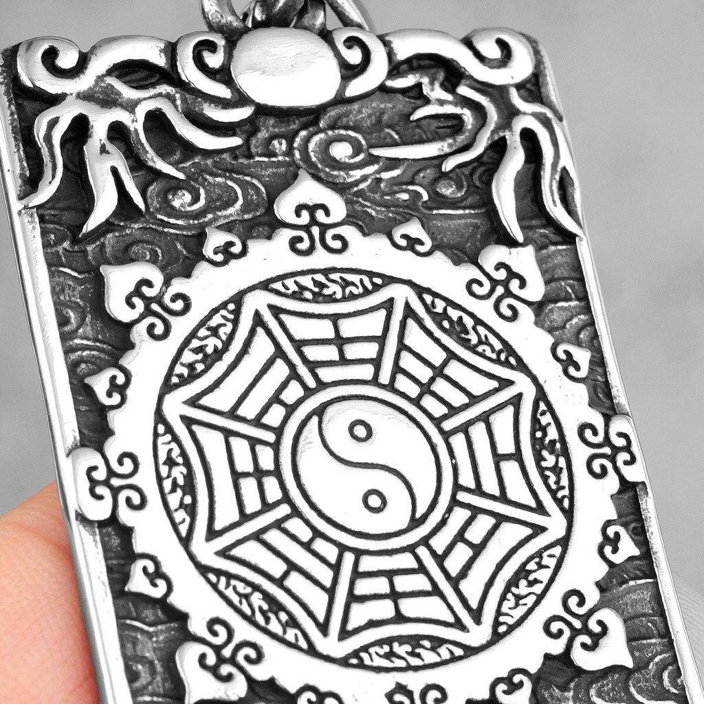 Chinese Style Unicorn Amulet Stainless Steel Men Necklaces Pendants Chain for Boyfriend Male Jewelry Creativity Gift