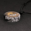 Chinese Tai Chi Yin and Yang Orgone Pendant Necklace For Men Women 35mm Big Round Statement Pendants Natural Stone Resin Jewelry