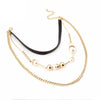 Choker Necklace Kolye Multilayer Simulated-pearl Leather Chokers Necklaces For Women Gold/Silver Color Chain Bijoux