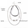 Choker Necklace Kolye Multilayer Simulated-pearl Leather Chokers Necklaces For Women Gold/Silver Color Chain Bijoux