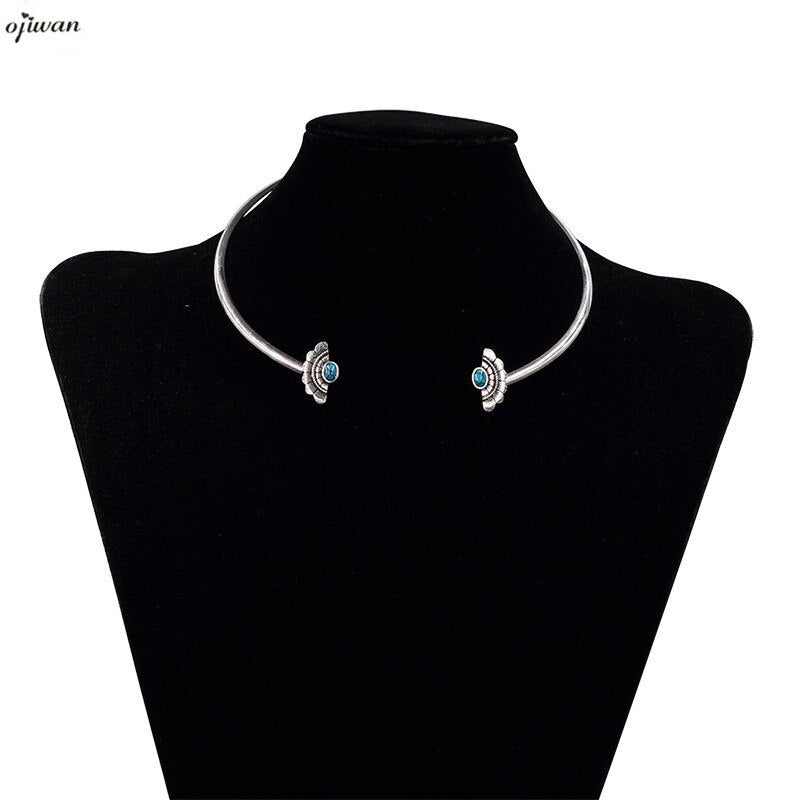 Choker Necklace Vintage Collar Bohemian Necklace Deco Stones Boho Tribal Jewelry