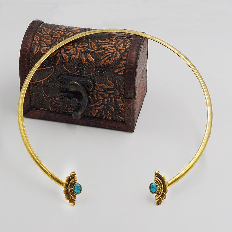 Choker Necklace Vintage Collar Bohemian Necklace Deco Stones Boho Tribal Jewelry