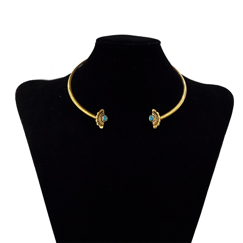 Choker Necklace Vintage Collar Bohemian Necklace Deco Stones Boho Tribal Jewelry