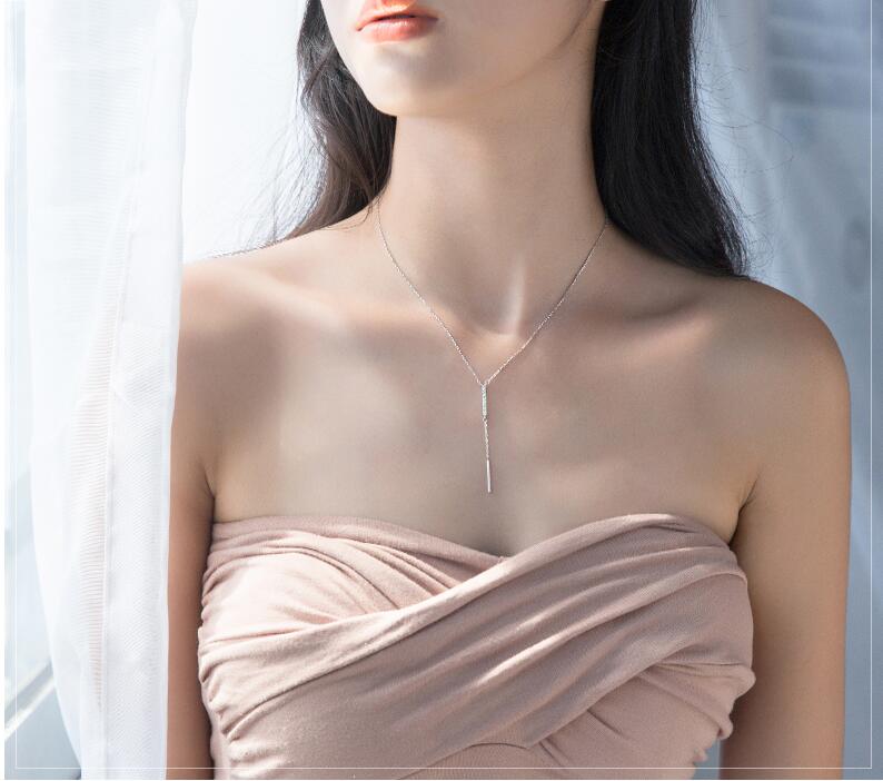 Choker Silver Pendants Necklaces 925 Sterling Silver Pendants Necklaces with Cubic Zirconia