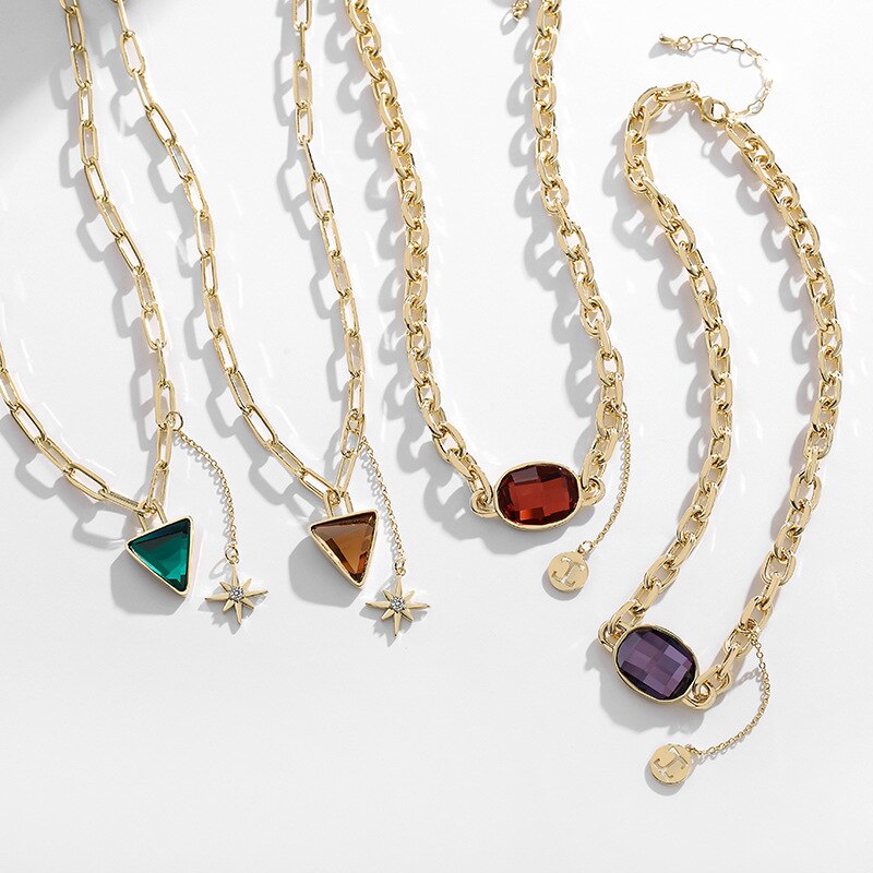 Chokers Colorful Geometric Tassels Necklace Atmospheric Trendy Clavicle Chain Colour Profusion Naughty And Lovely