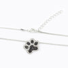 Chokers Necklace Silver Color Crystal Dog Paw Animal Feet Jewelry For Women Clavicle Chain Feet Pendant Statement Necklaces