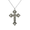 Christ Baroque Cross Pendant necklace Vintage Bohemian 1980 Gothic Necklace