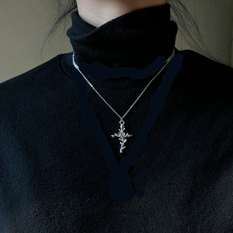 Christ Baroque Cross Pendant necklace Vintage Bohemian 1980 Gothic Necklace