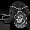 Christ Jesus Pure Tin Do Old Pendant Men Religion Catholic Necklace Vintage Commemorative Medallion Pendants Chain Necklaces