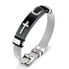 Christian Cross Adjustable Titanium Steel Men's Bracelet Metal Religious Accessories Party Jewelry