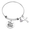Christian Cross Bracelet Faith Over Fear Bangle Bracelets Stainless Steel Inspirational Religious Gift Daily Reminder