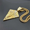 Christian Cross Jesus Triangle Diamond Pendant Women's Necklace Metal Religious Accessories Party Jewelry