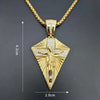 Christian Cross Jesus Triangle Diamond Pendant Women's Necklace Metal Religious Accessories Party Jewelry