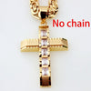 Christian Cross Pendant Women's Metal Zircon Inlaid Accessories Religious Amulet Jewelry Without Chain