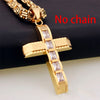 Christian Cross Pendant Women's Metal Zircon Inlaid Accessories Religious Amulet Jewelry Without Chain