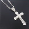 Christian Cross Shape Pendant Necklace Men's Women's Necklace Crystal Mosaic Accessories Religious Amulet Jewelry