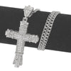 Christian Cross Shape Pendant Necklace Men's Women's Necklace Crystal Mosaic Accessories Religious Amulet Jewelry