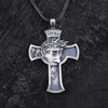 Christian Good Friday Cross Pendant Men's Vintage Necklace Sweater Chain
