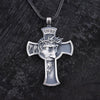 Christian Good Friday Cross Pendant Men's Vintage Necklace Sweater Chain