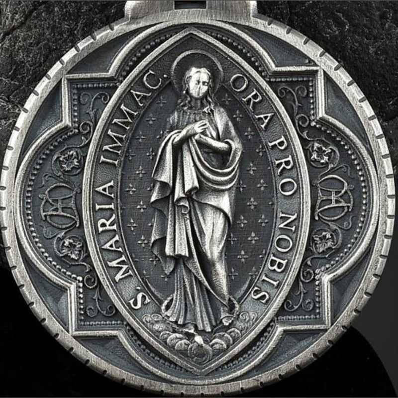 Christian Virgin Mary pendant necklaces for women religious Jewelry on the neck Catholic vintage badge tag man chain necklace