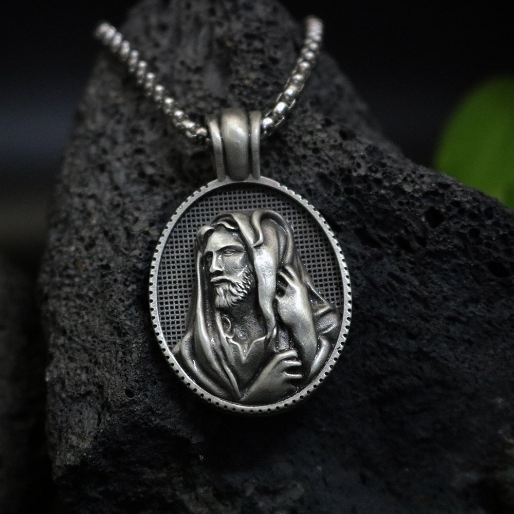 Christianity Christ Jesus Savior Shepherd Pendant Necklace Men's Catholic Religious Tag Accessories Chains Pendants Necklaces