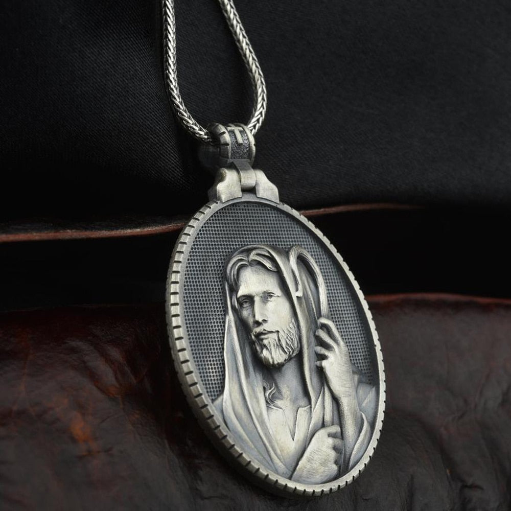 Christianity Christ Jesus Savior Shepherd Pendant Necklace Men's Catholic Religious Tag Accessories Chains Pendants Necklaces