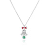 Christmas Bell Pendant Necklace for Women Cubic Zirconia Stainless Steel Necklaces 2023 Trend Christmas Aesthetic Jewelry Gifts