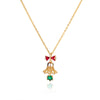 Christmas Bell Pendant Necklace for Women Cubic Zirconia Stainless Steel Necklaces 2023 Trend Christmas Aesthetic Jewelry Gifts