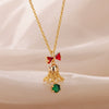 Christmas Bell Pendant Necklace for Women Cubic Zirconia Stainless Steel Necklaces 2023 Trend Christmas Aesthetic Jewelry Gifts