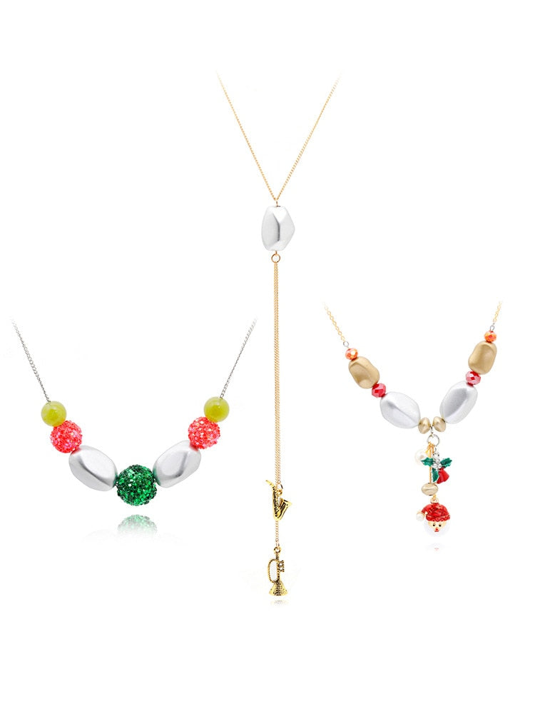 Christmas Necklaces Women Girl Children Christmas Decorations For Home Decor Happy Year Xmas Necklace&pendant Gift Jewelry