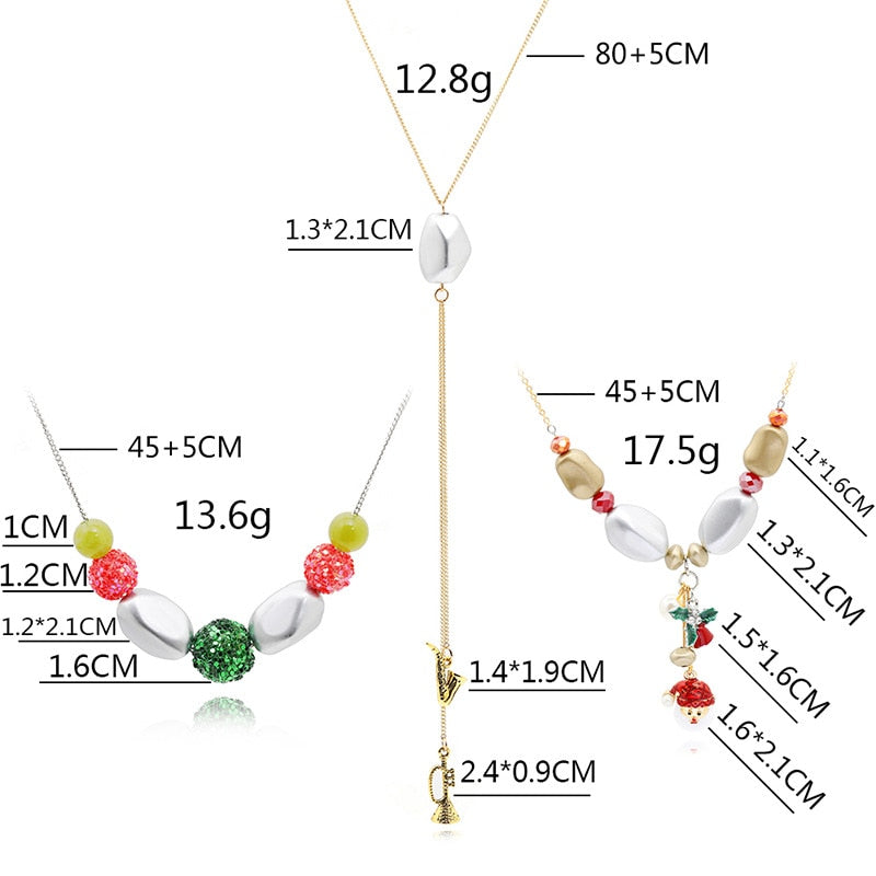 Christmas Necklaces Women Girl Children Christmas Decorations For Home Decor Happy Year Xmas Necklace&pendant Gift Jewelry