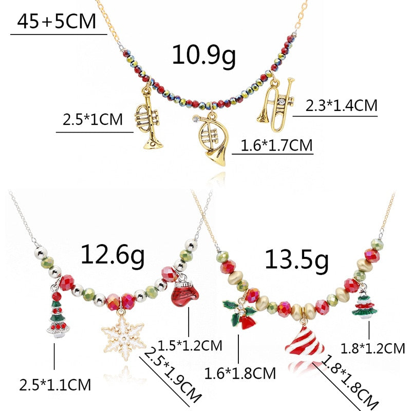 Christmas Necklaces Women Girl Children Christmas Decorations For Home Decor Happy Year Xmas Necklace&pendant Gift Jewelry