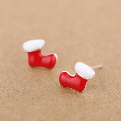 Christmas Sale 925 Sterling Silver Stud Earrings Fashion Red Cute Socks / Gloves / Hat Shoes Earrings For Women Christmas Gifts