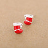 Christmas Sale 925 Sterling Silver Stud Earrings Fashion Red Cute Socks / Gloves / Hat Shoes Earrings For Women Christmas Gifts