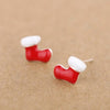Christmas Sale 925 Sterling Silver Stud Earrings Fashion Red Cute Socks / Gloves / Hat Shoes Earrings For Women Christmas Gifts