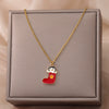 Christmas Sock Pedant Necklace for Women Stainless Steel Clavicle Chains Necklaces Lucky Christmas Jewerly Gifts collares mujer