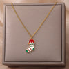Christmas Sock Pedant Necklace for Women Stainless Steel Clavicle Chains Necklaces Lucky Christmas Jewerly Gifts collares mujer
