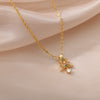 Christmas Tree Pendant Necklace for Women Stainless Steel Gold Color Zircon Necklaces 2023 Trend Christmas Jewelry collares