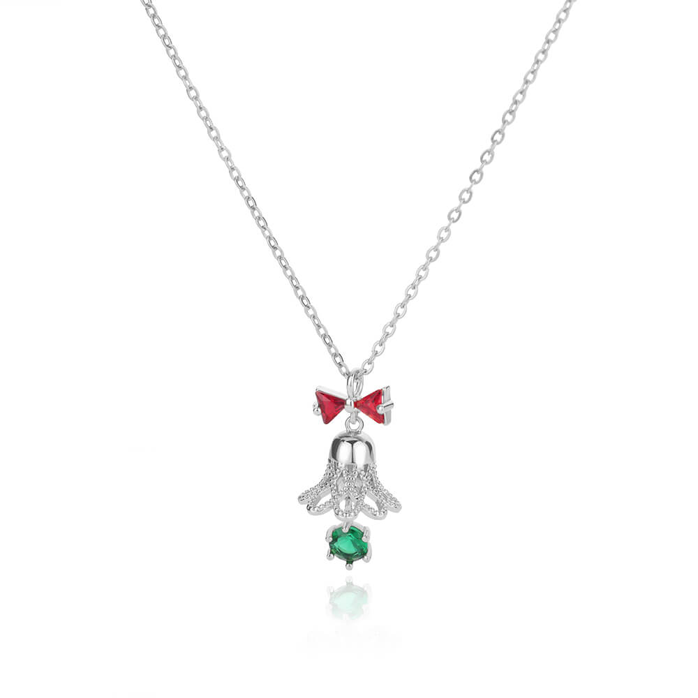 Christmas Tree Pendant Necklace for Women Stainless Steel Gold Color Zircon Necklaces 2023 Trend Christmas Jewelry collares