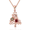Christmas Tree Zircon Diamond Link Chain Necklaces for Women Gemstone 925 Sterling Silver Fine Jewelry Flowers and Plants Style