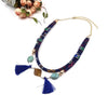 Chunky Bib Pendant Chain Tribal Ethnic Incan Layered Tassel Statement Necklace Handmade Vintage Summer Neacklace Choker Fashion