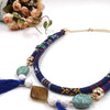 Chunky Bib Pendant Chain Tribal Ethnic Incan Layered Tassel Statement Necklace Handmade Vintage Summer Neacklace Choker Fashion