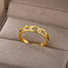 Chunky Chain Rings For Women Men 2023 Trend Stainless Steel Gold Color Ring Wedding Engagement Jewelry Gift Anillos mujer