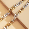 Chunky Cuban Link Chain Choker Necklace Exaggerated Geometric Asymmetric Contrast Gold Silver Color Clavicle Collar Collier