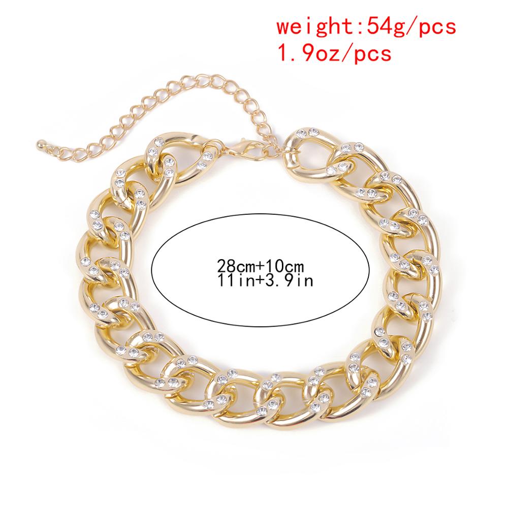 Chunky Punk Choker Women Necklace Miami Gold Color Cuban Chain Men Necklace Collar Thicken HipHop Rock Cool Lovers Jewelry