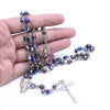 Church Colorful Acrylic Beads Rosaries Catholic Jesus Cross Pendants Necklaces for Men Virgin Mary Religious Prayer Jewelry