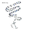 Church Colorful Acrylic Beads Rosaries Catholic Jesus Cross Pendants Necklaces for Men Virgin Mary Religious Prayer Jewelry