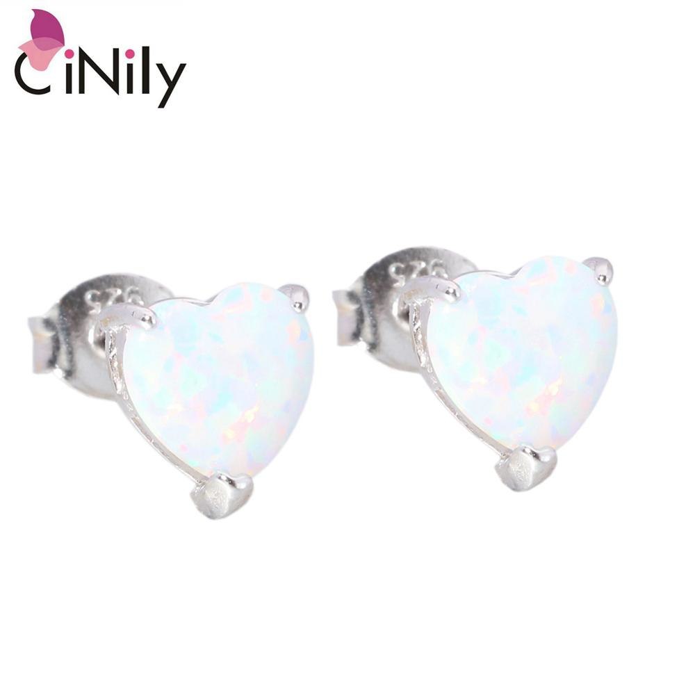 Authentic. Soild 925 Sterling Silver Created Blue White Fire Opal Wholesale for Women Jewelry Gift Stud Earrings SE016-17