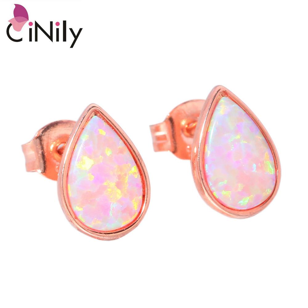 Authentic. Soild 925 Sterling Silver Created Pink Fire Opal Wholesale for Women Jewelry Wedding Stud Earrings 10mm SE015