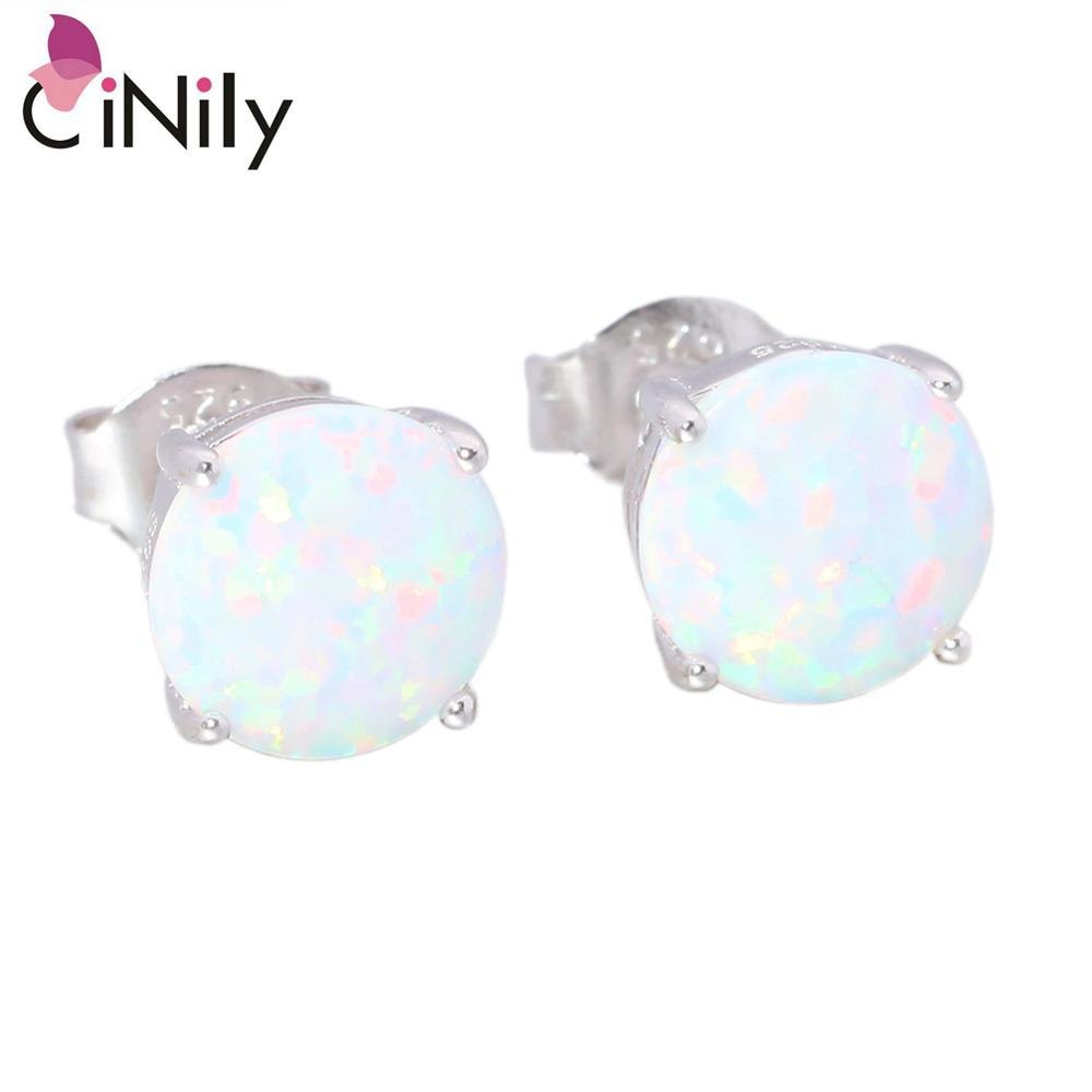 Authentic. Solid 925 Sterling Silver Created Multi-colors Fire Opal Wholesale for Women Jewelry Stud Earrings SE001-03